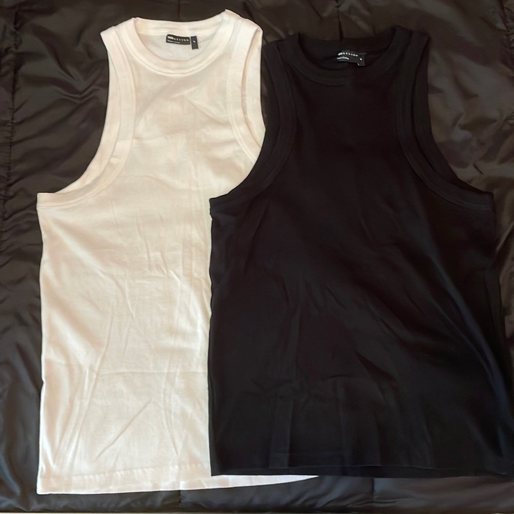 ASOS Design 2 pack ribbed tanks